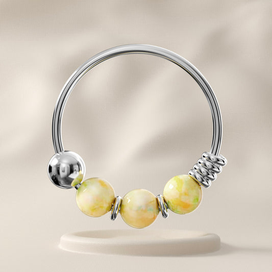 Gardenia - Sterling Silver Beaded Nose Ring
