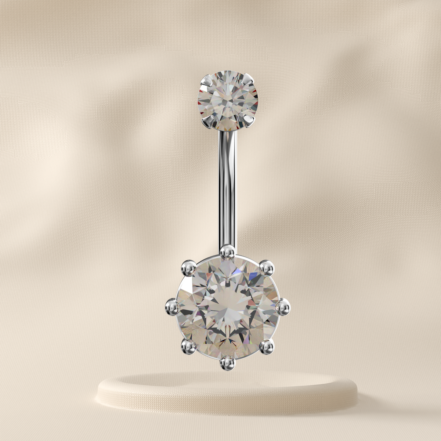 Zinnia - Sterling Silver Jewelled Belly Ring