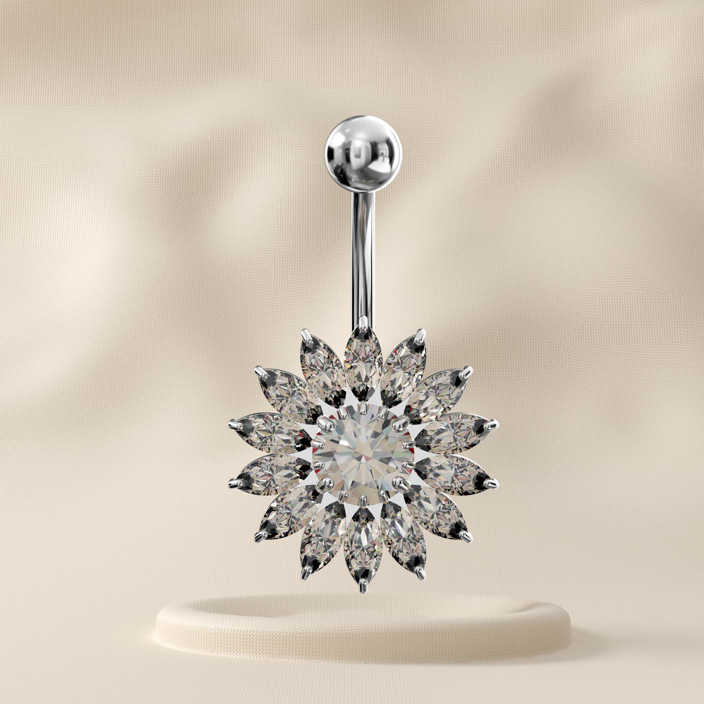 Sunflower - Sterling Silver Belly Ring