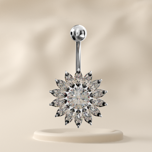 Sunflower - Sterling Silver Belly Ring
