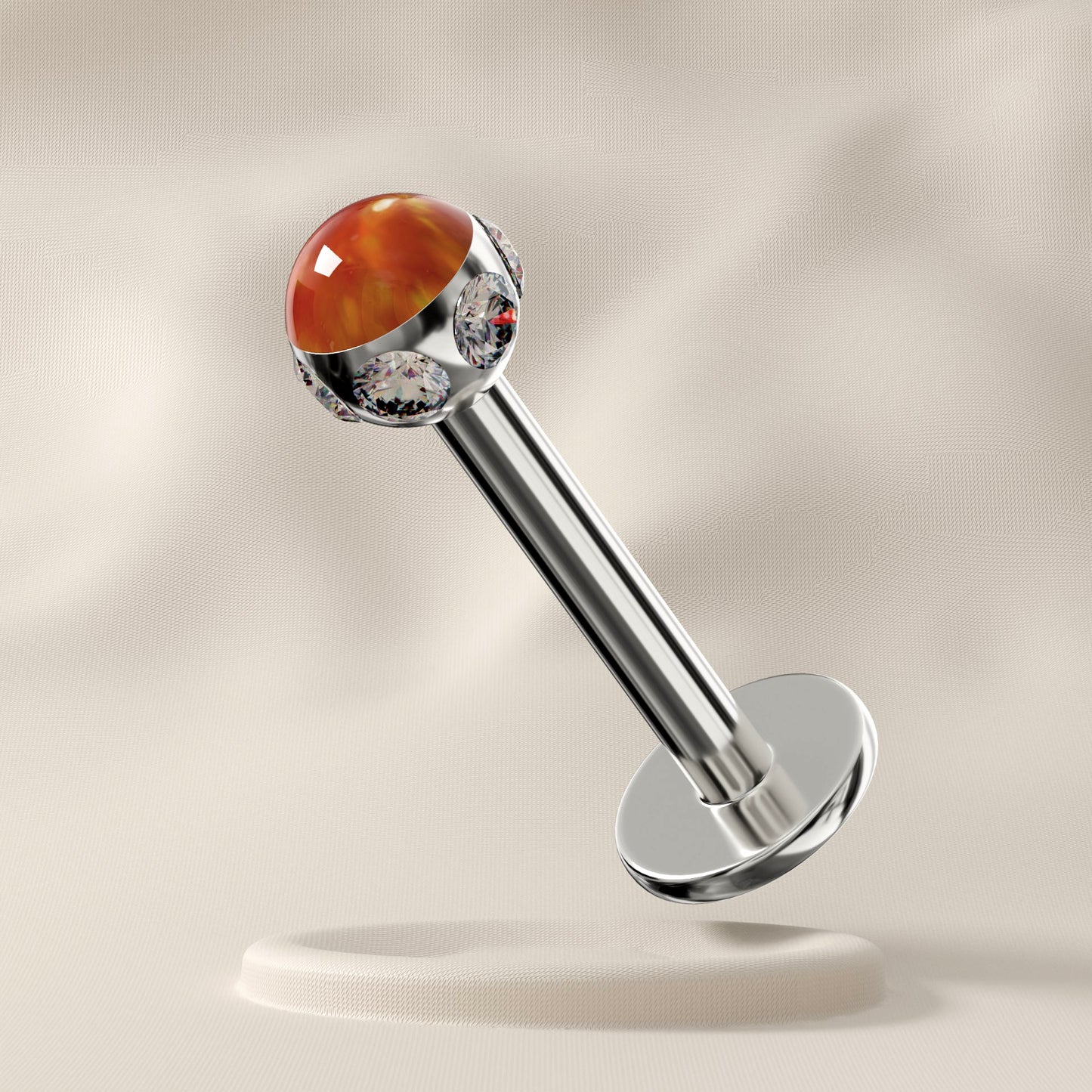 Vinca - Surgical Steel Opal Jewelled Stud