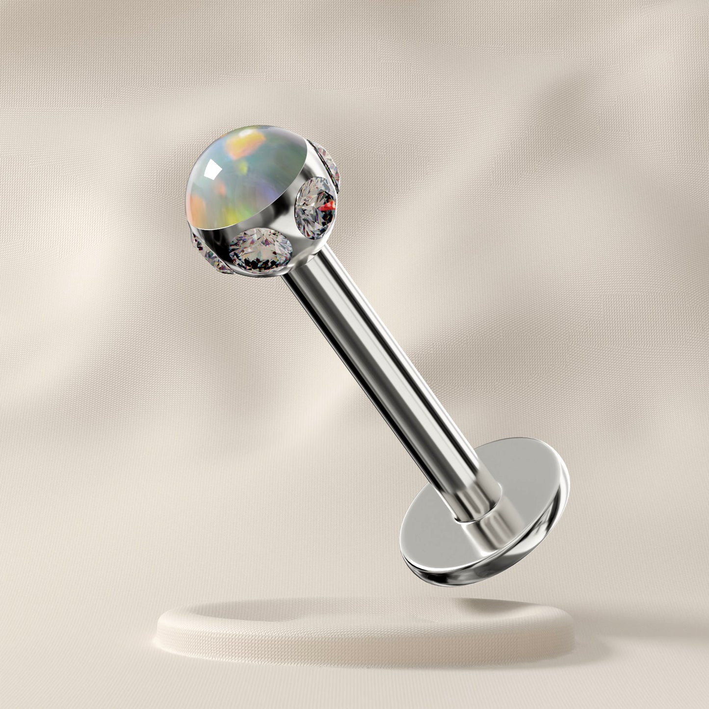 Vinca - Surgical Steel Opal Jewelled Stud