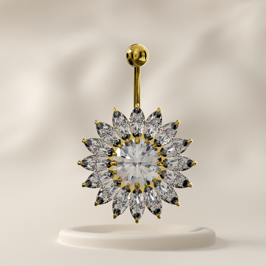 Nigella - Sterling Silver Jewelled Belly Ring