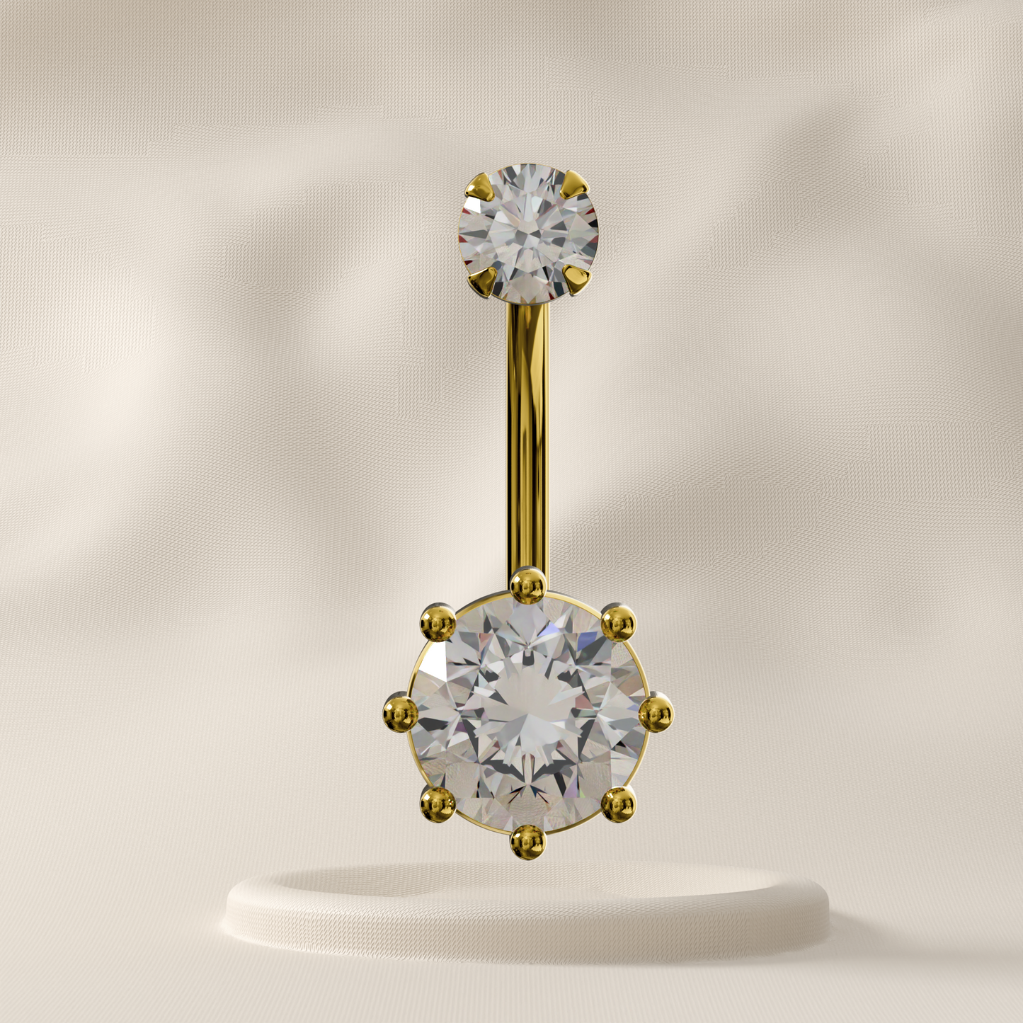 Zinnia - Sterling Silver Jewelled Belly Ring