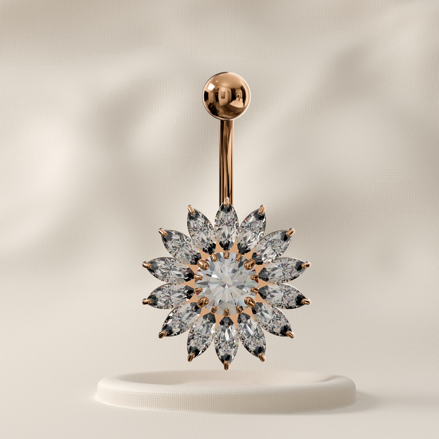 Sunflower - Sterling Silver Belly Ring