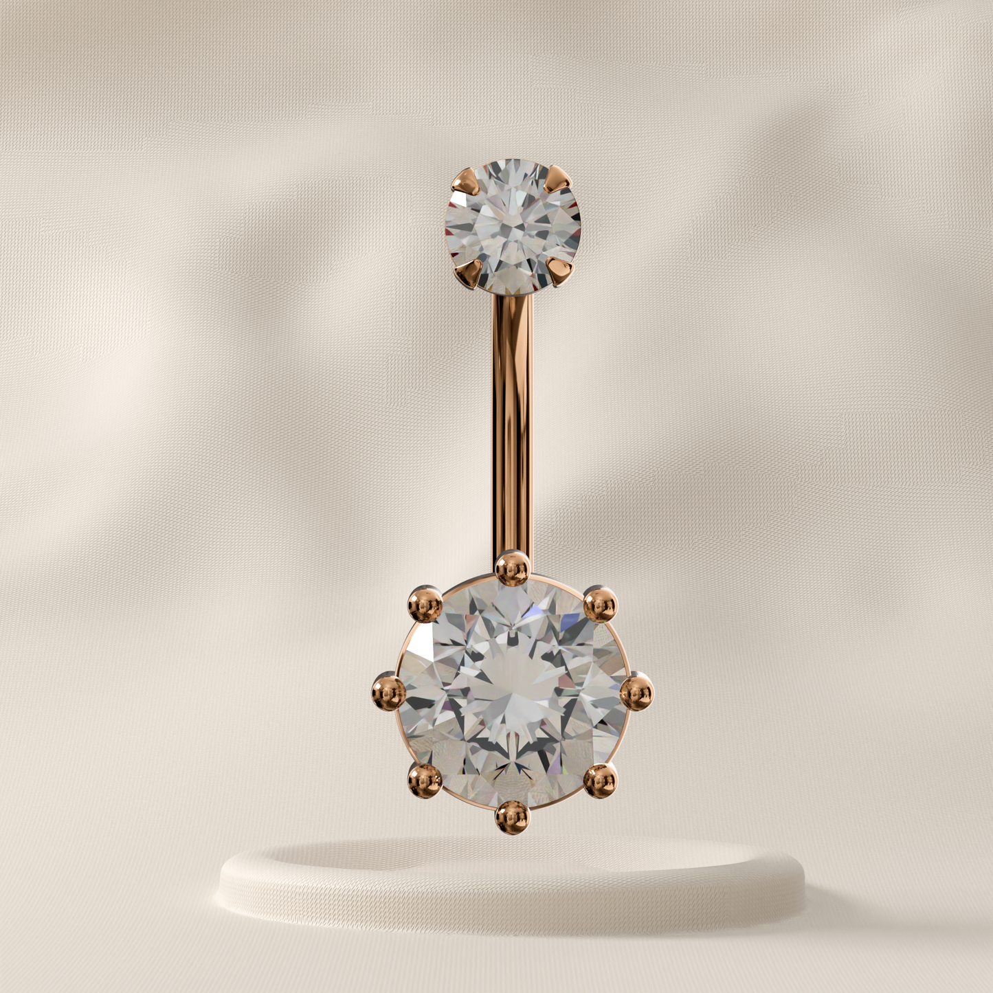 Zinnia - Sterling Silver Jewelled Belly Ring