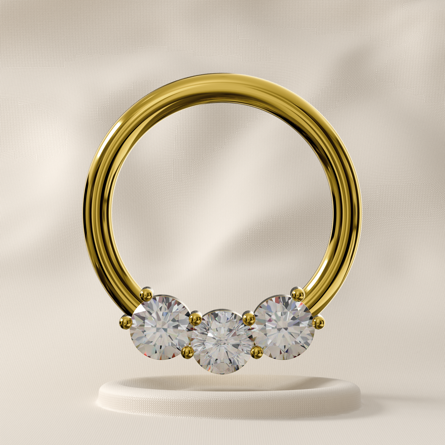 Daffodil - Titanium Tri-Jewelled Hoop