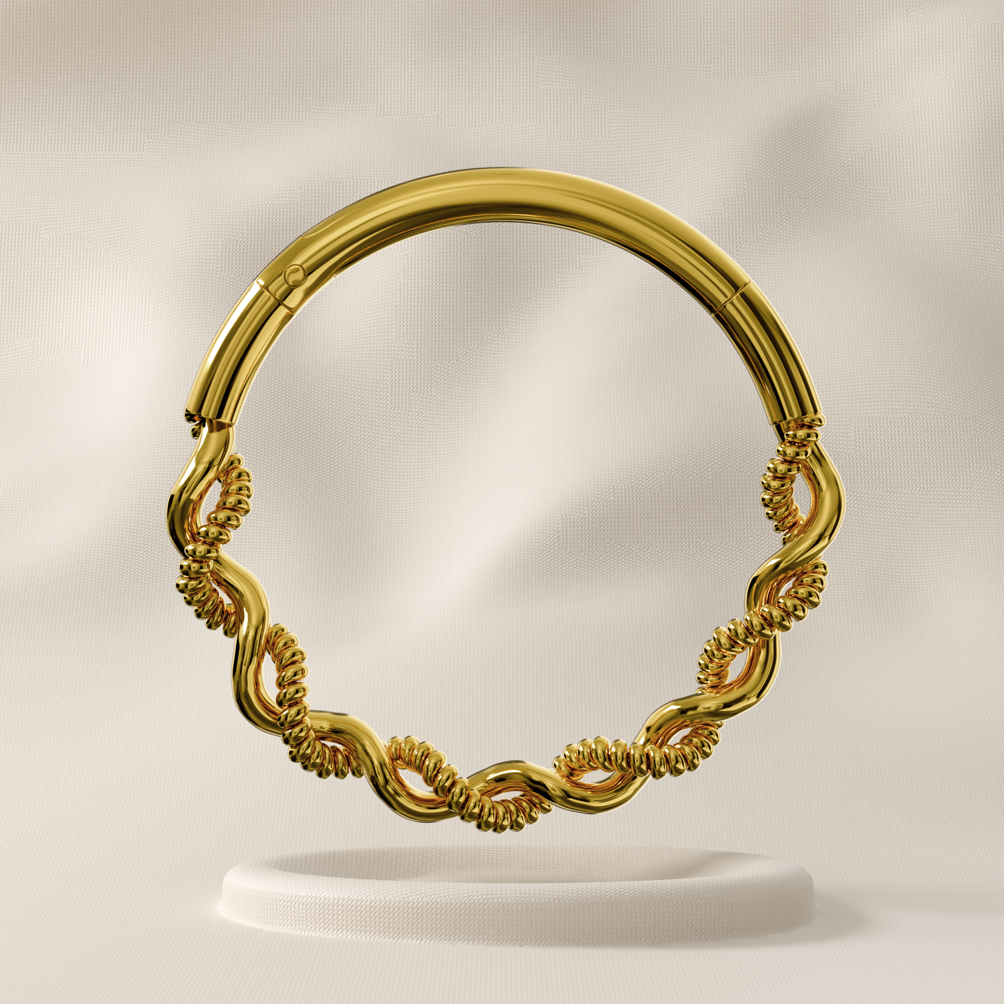 Sundrop - Sterling Silver Twist Hoop