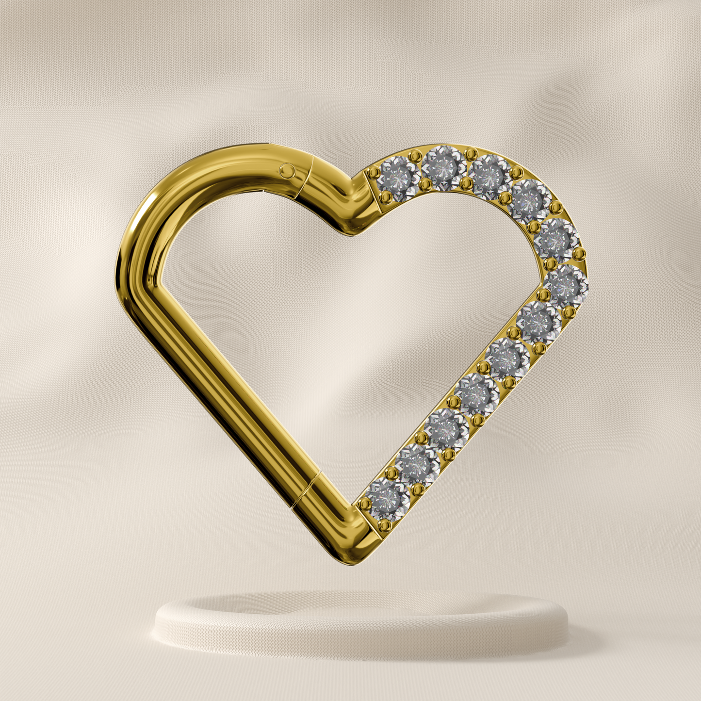 Aspen - Surgical Steel Jewelled Heart Hoop