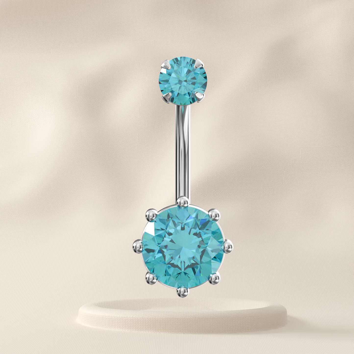 Zinnia - Sterling Silver Jewelled Belly Ring