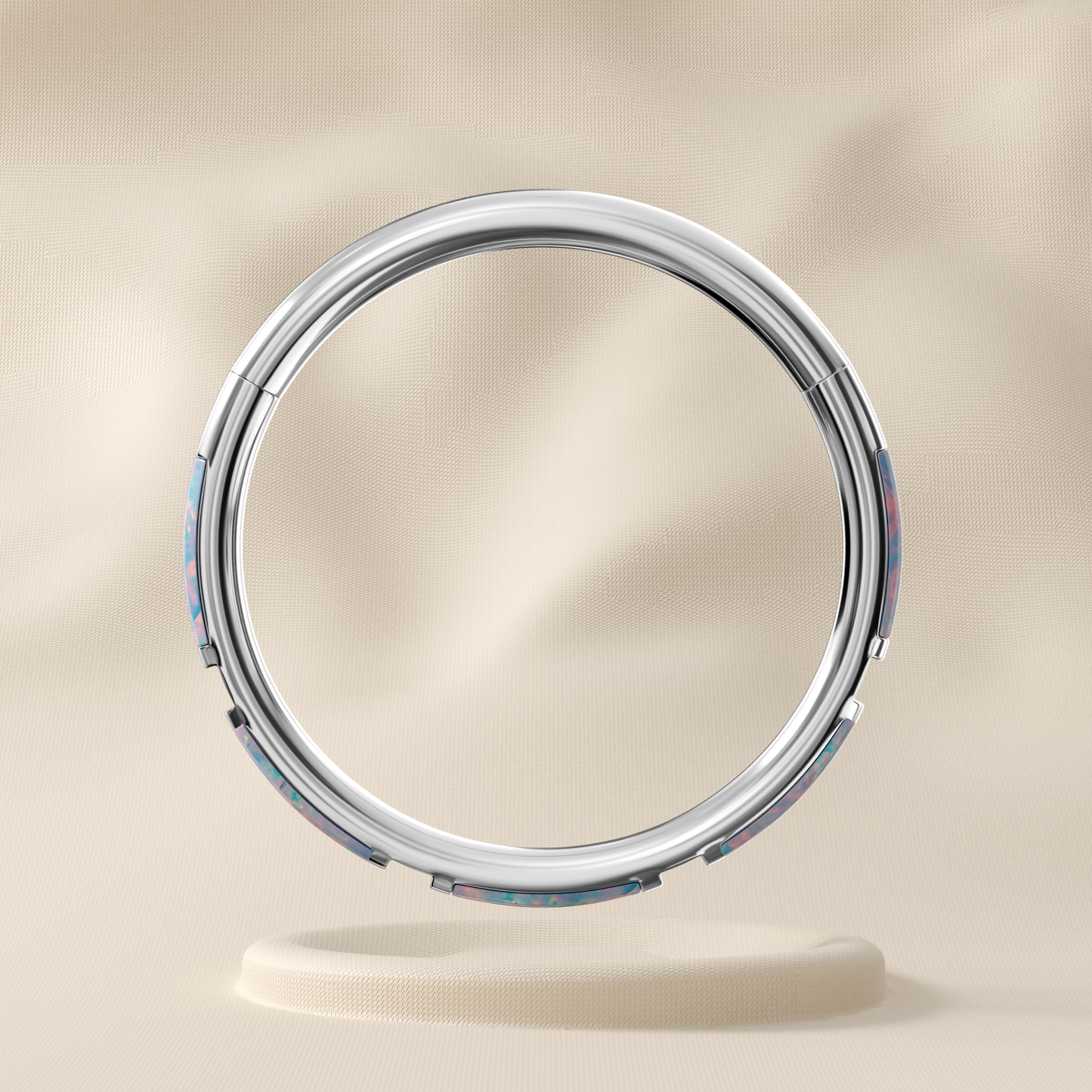 Olive - Surgical Steel Opal Jewelled Hoop