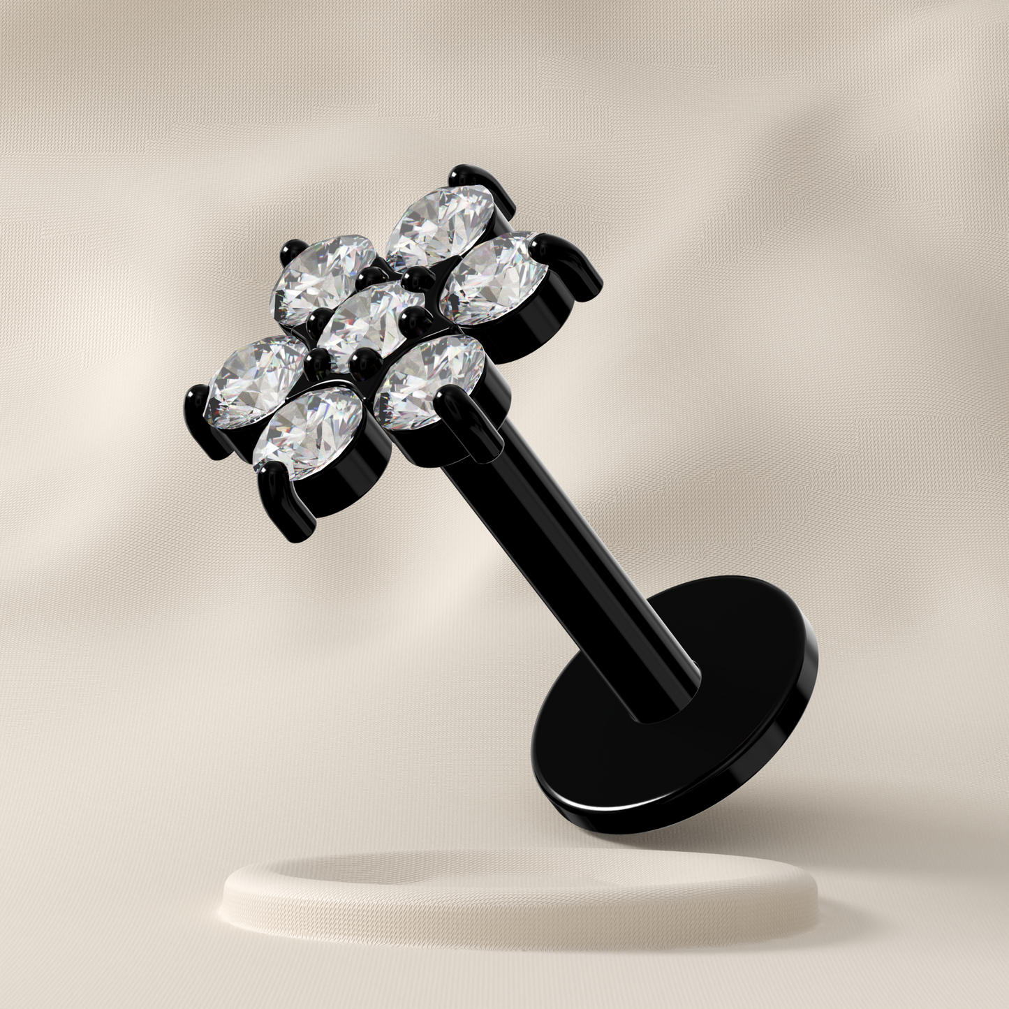 Daisy - TItanium Flower Jewelled Stud