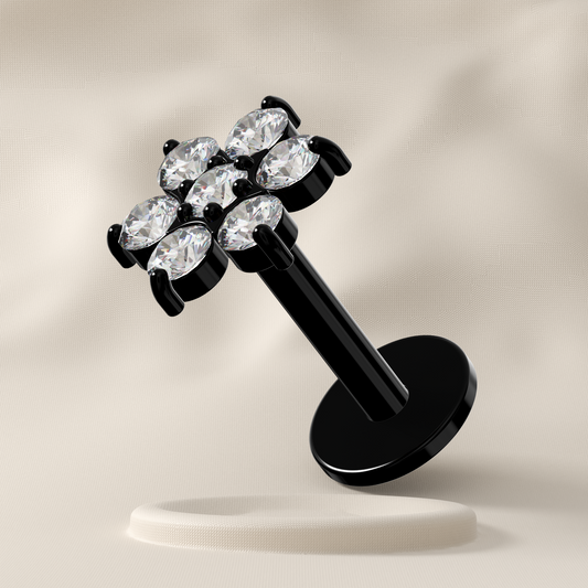 Daisy - TItanium Flower Jewelled Stud