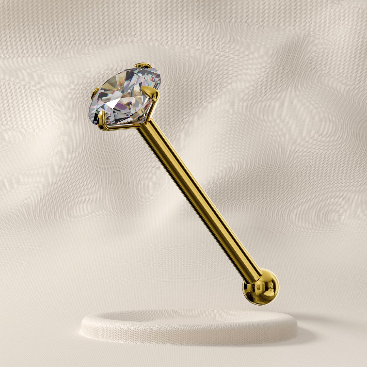 Magnolia in 9K Gold - Jewelled Nose Stud
