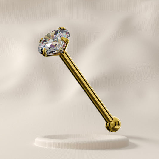 Magnolia in 14K Gold - Jewelled Nose Stud