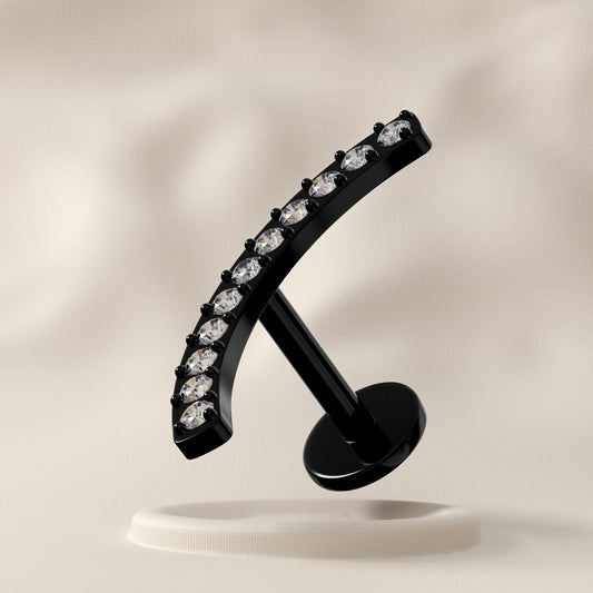 Iris - Titanium Jewelled Arch Stud