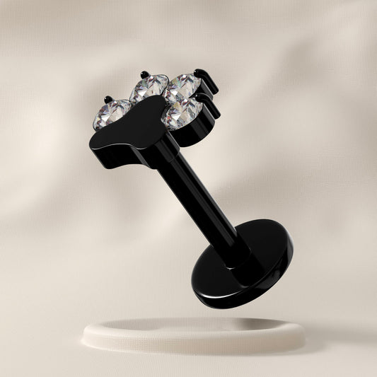 Honeydew - Titanium Paw Jewelled Stud