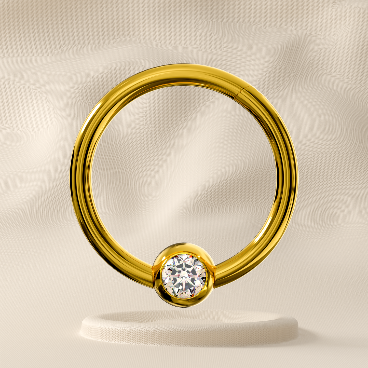 Stella - Titanium Single Jewelled Hoop