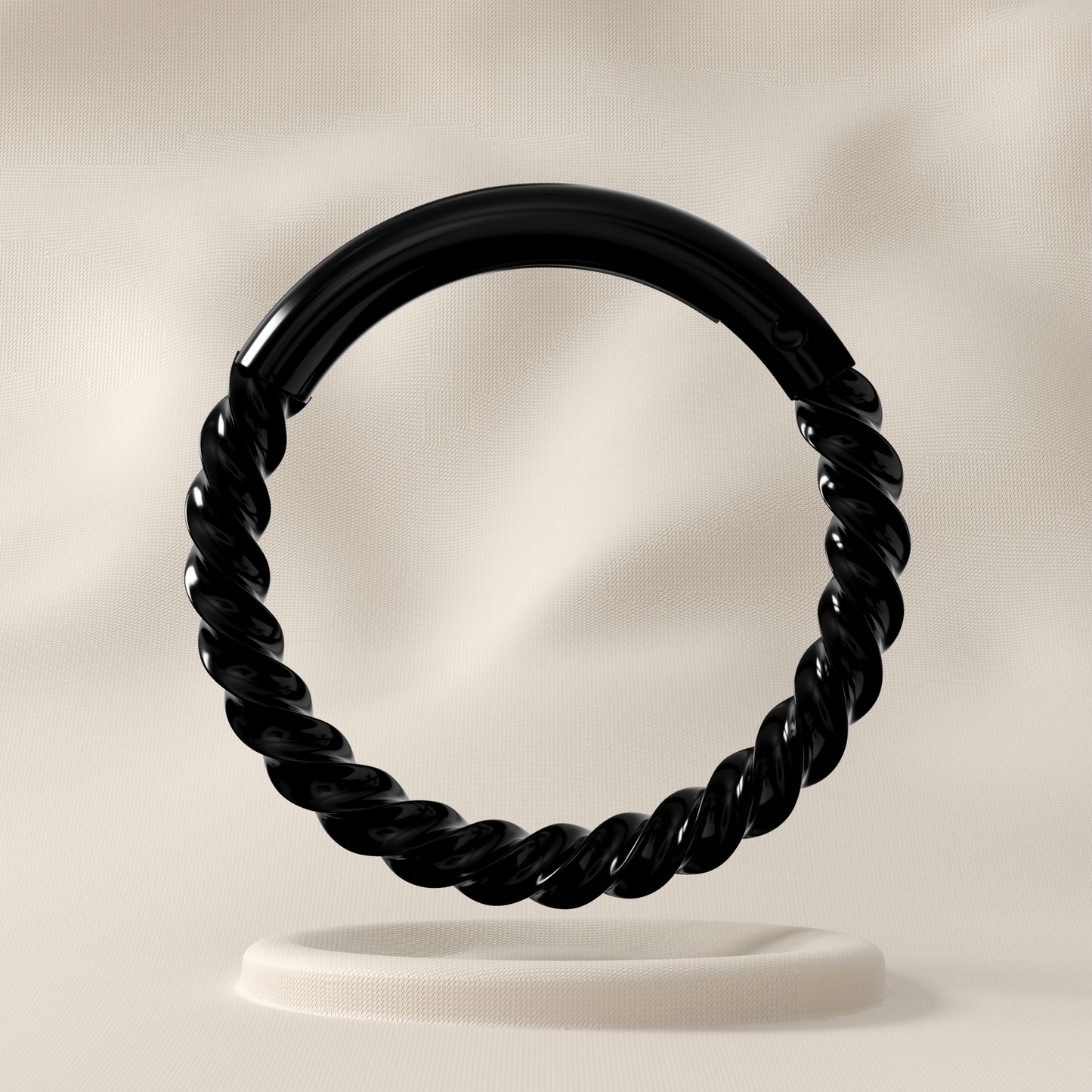 Lotus - Surgical Steel Twisted Rope Hoop