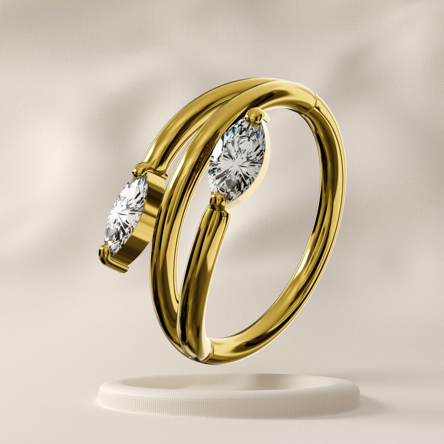 Pixie - Surgical Steel Twin Marquise Hoop
