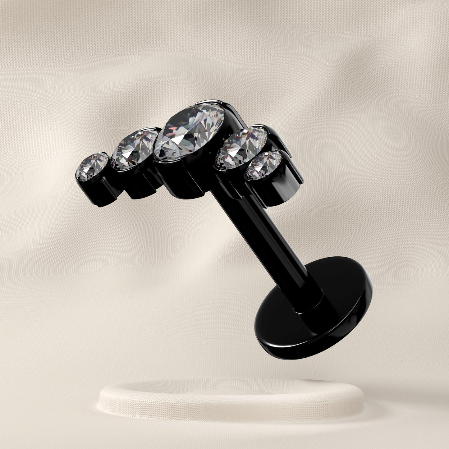 Holly - Titanium Five Jewelled Stud