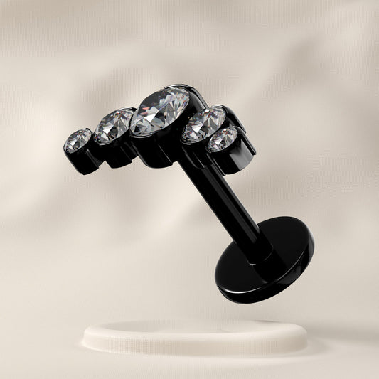Holly - Titanium Five Jewelled Stud