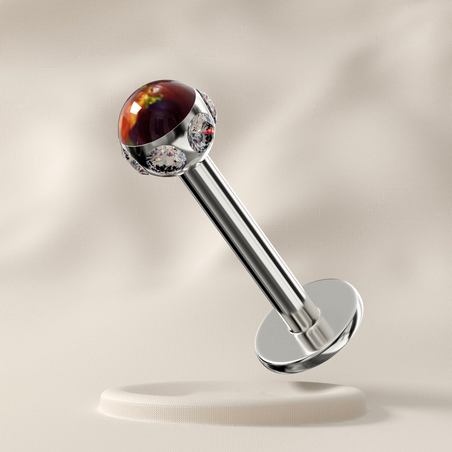 Vinca - Surgical Steel Opal Jewelled Stud