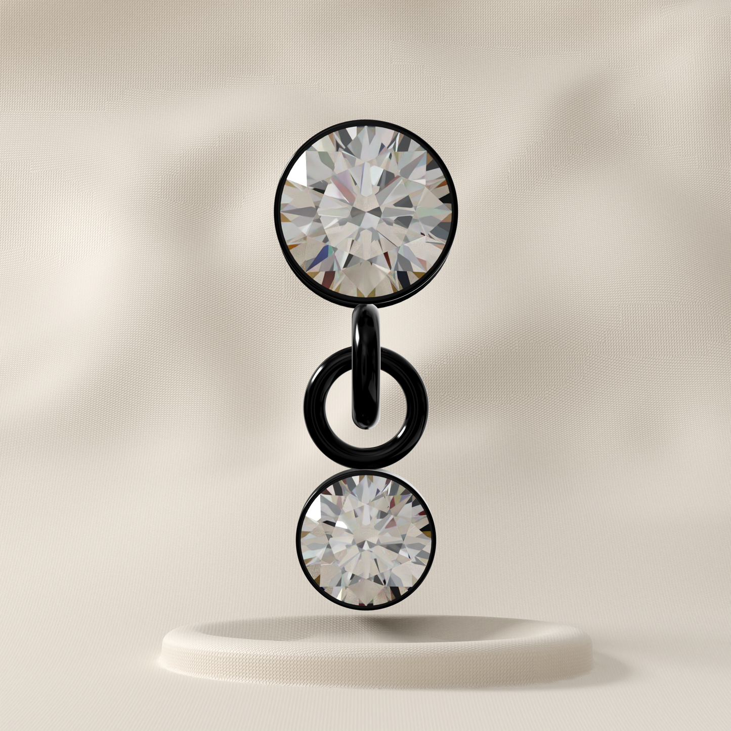 Primrose - Titanium Dangling Jewelled Stud