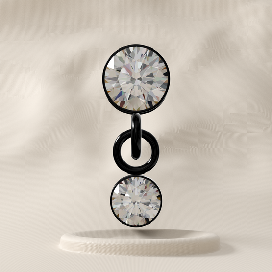 Primrose - Titanium Dangling Jewelled Stud