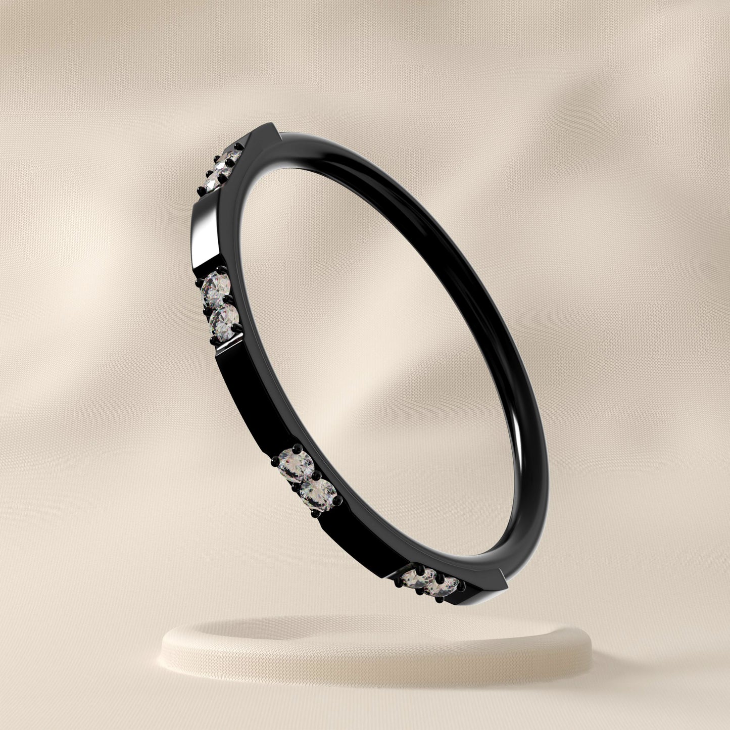 Maple - Surgical Steel Double Jewelled Hoop