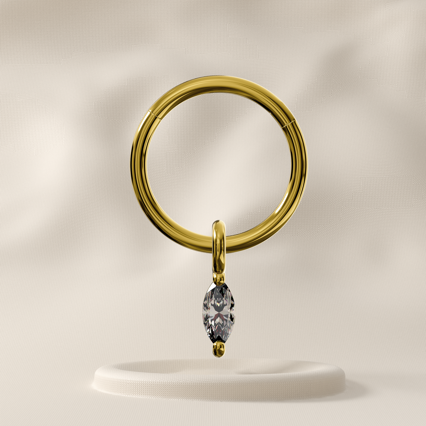 Willow - Surgical Steel Dangling Marquise Jewelled Hoop