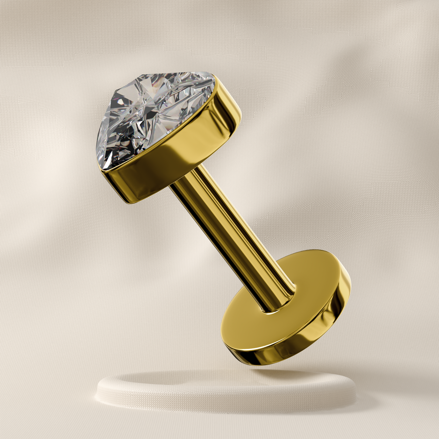 Dahlia - Titanium Heart Jewelled Stud