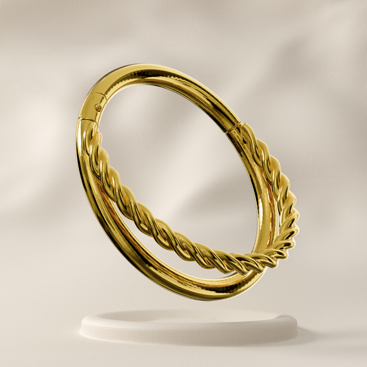 Valley - 9K Gold Twisted Double Stack Hoop