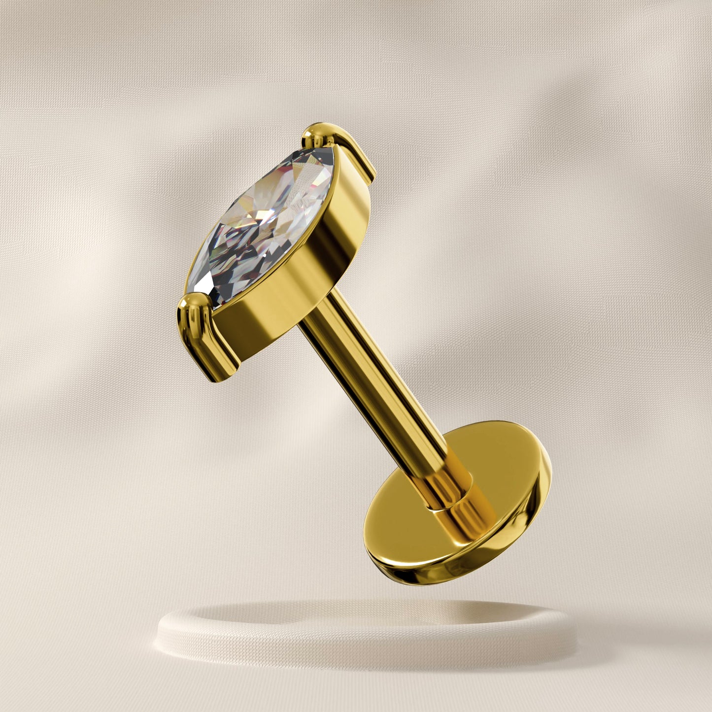 Vervain - Titanium Marquise Jewelled Stud