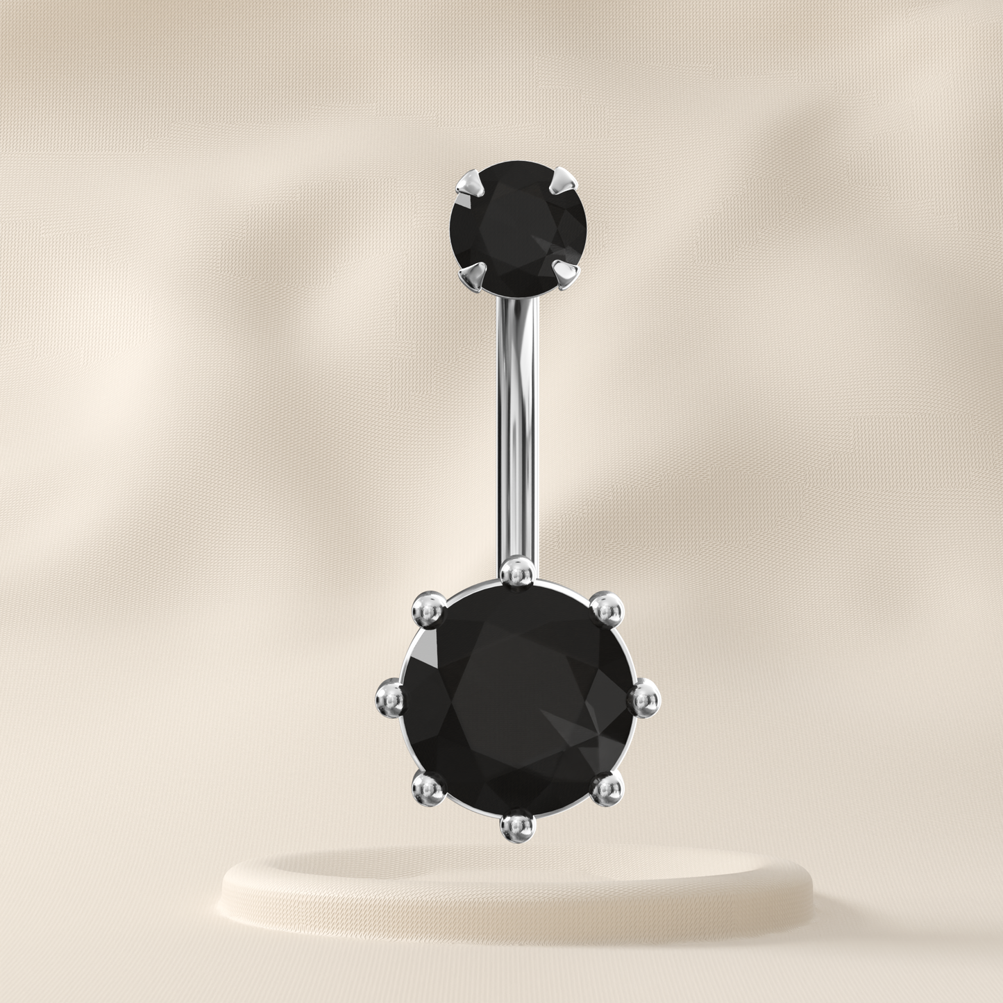 Zinnia - Sterling Silver Jewelled Belly Ring