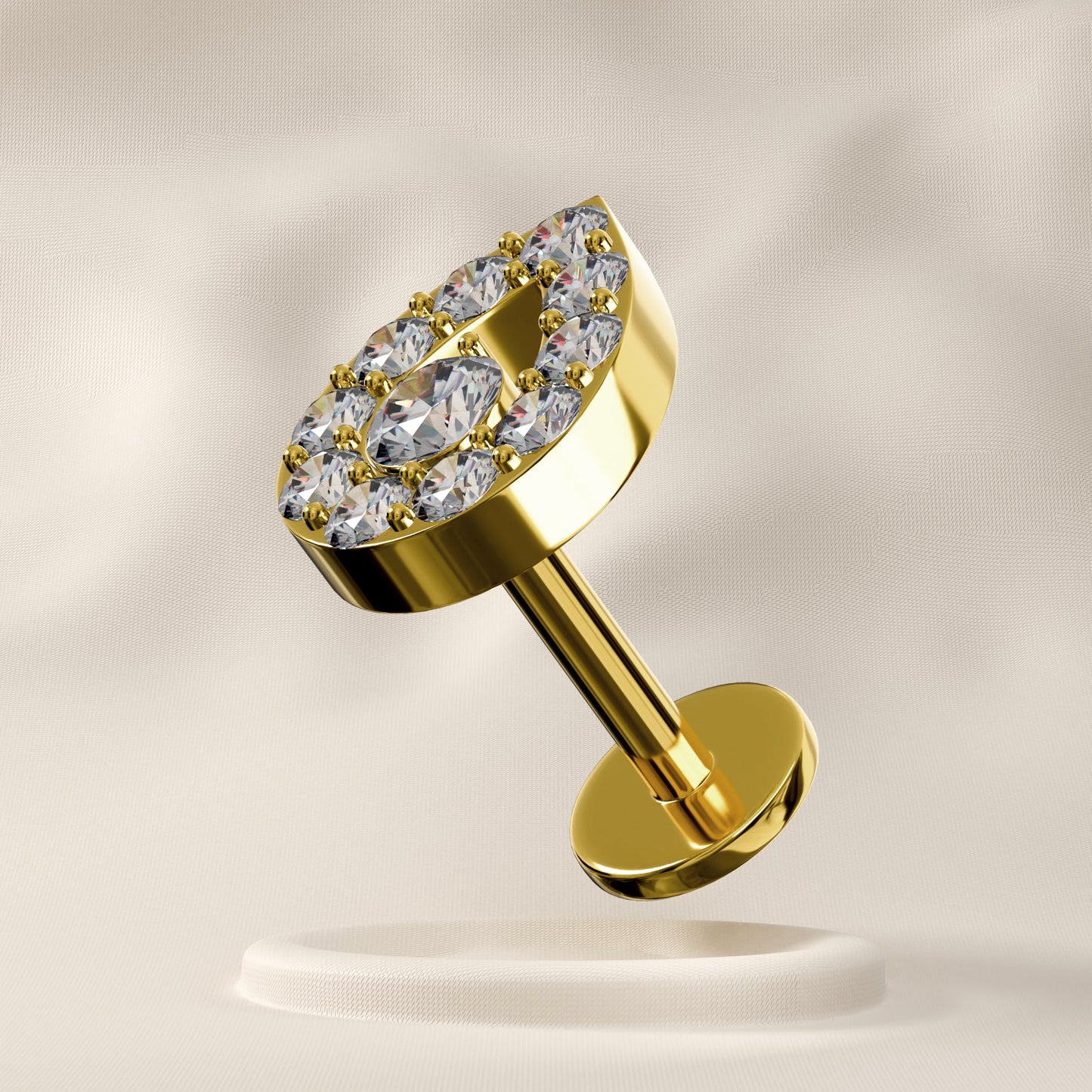 Freesia - Titanium Tear Drop Stud
