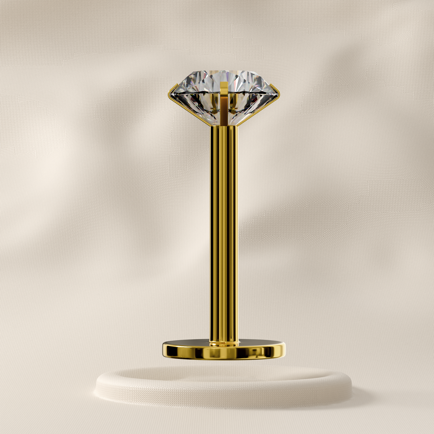 Calla (Round Base) - Sterling Silver Jewelled Stud