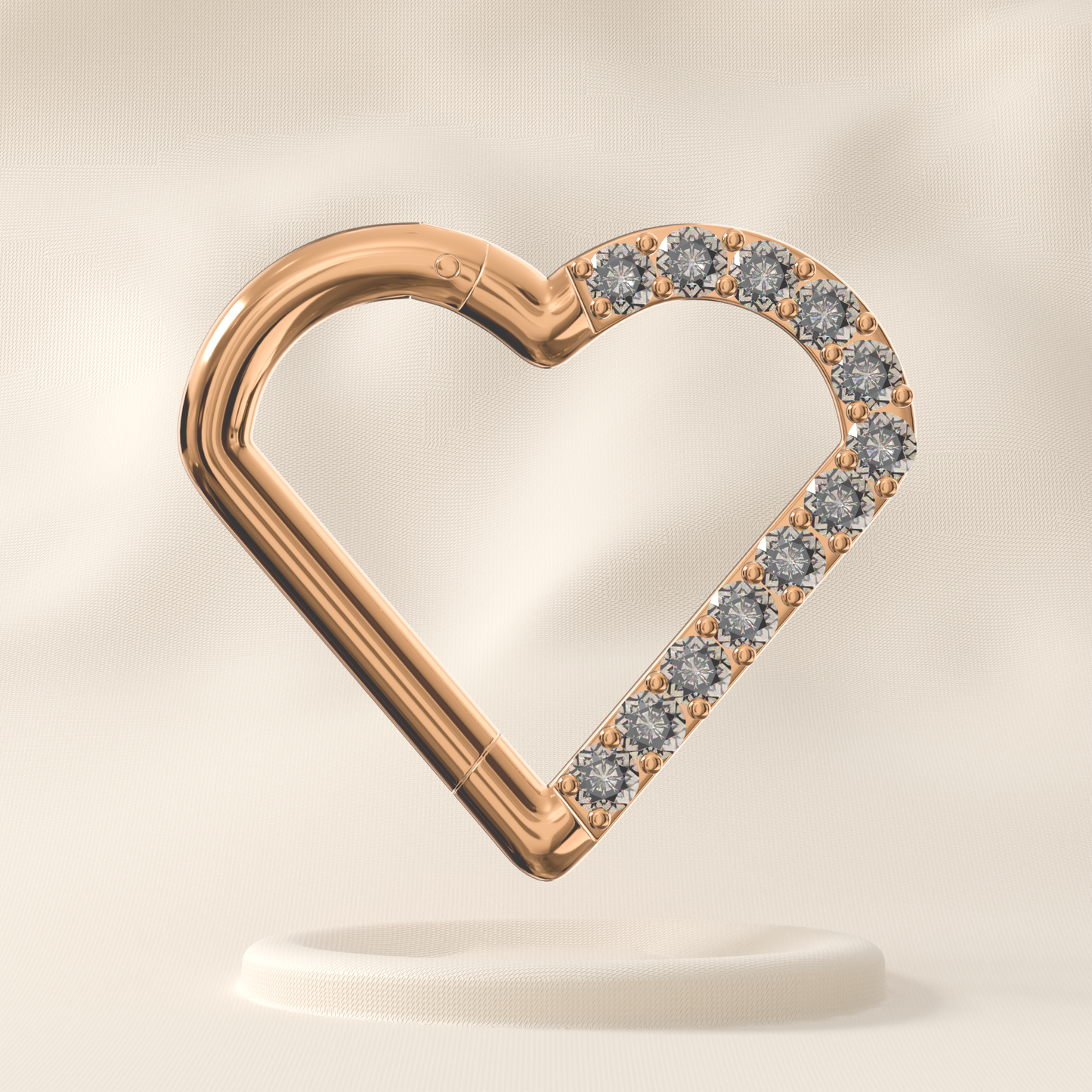 Aspen - Surgical Steel Jewelled Heart Hoop