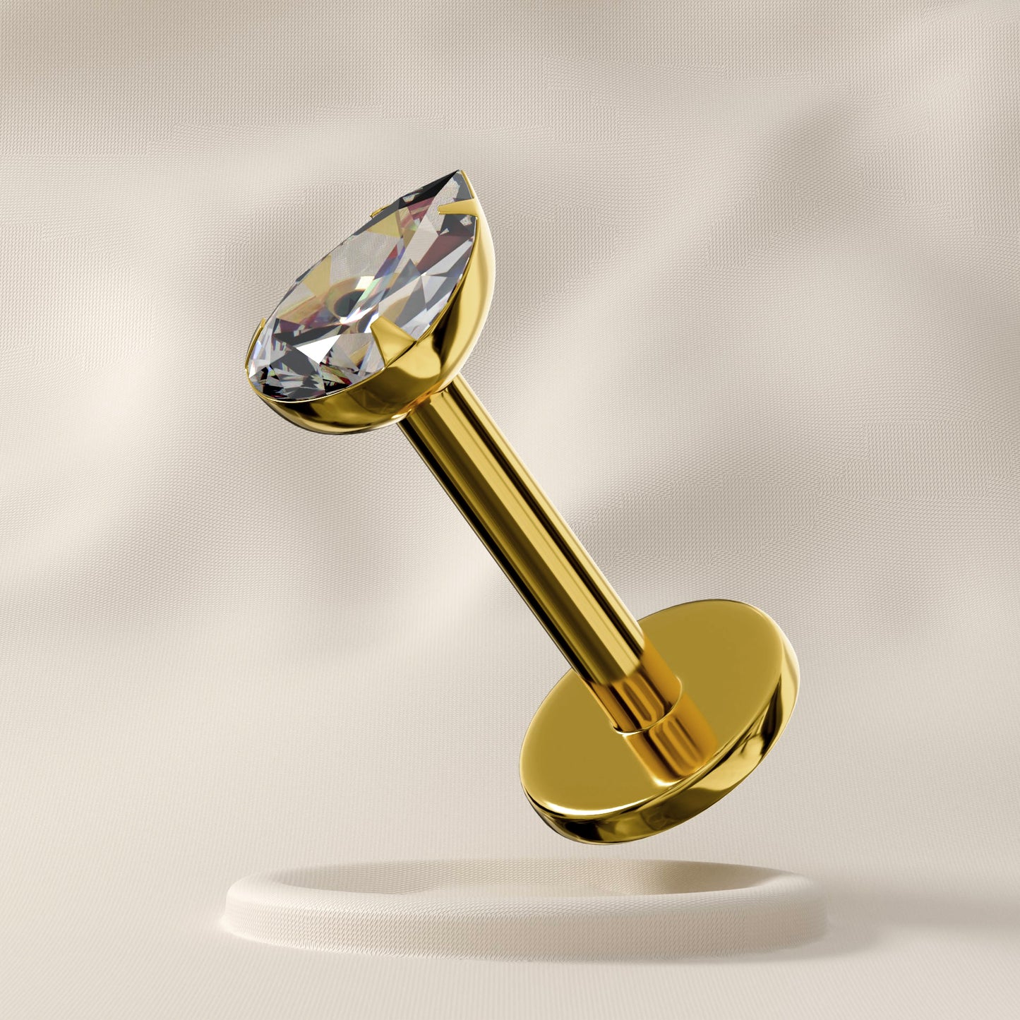 Meadow - Titanium Teardrop Jewelled Stud