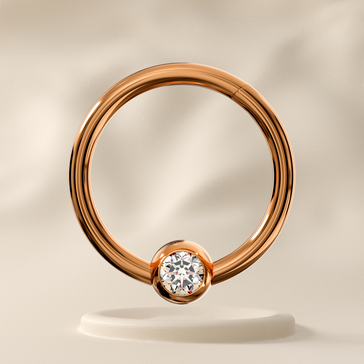 Stella - Titanium Single Jewelled Hoop