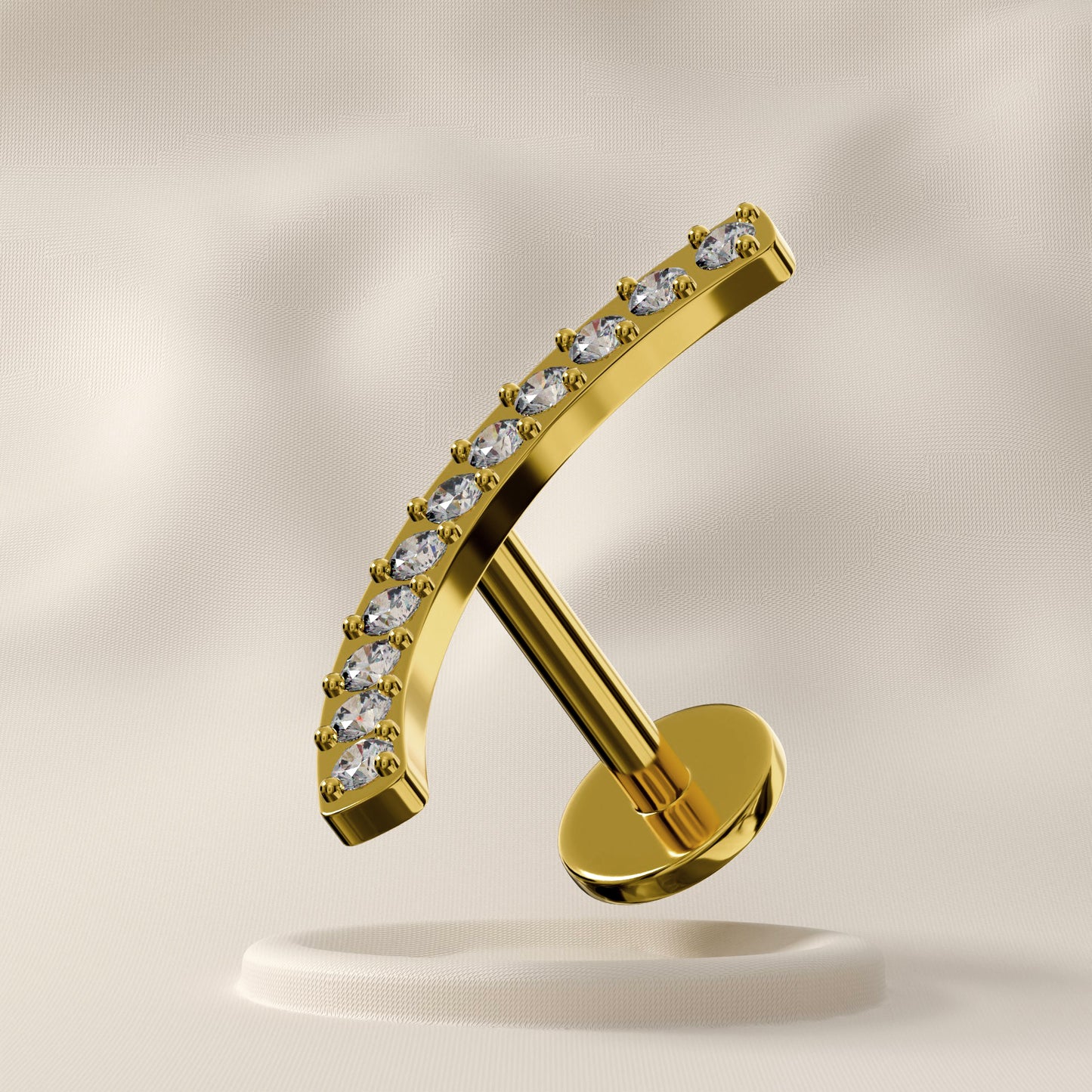 Iris - Titanium Jewelled Arch Stud