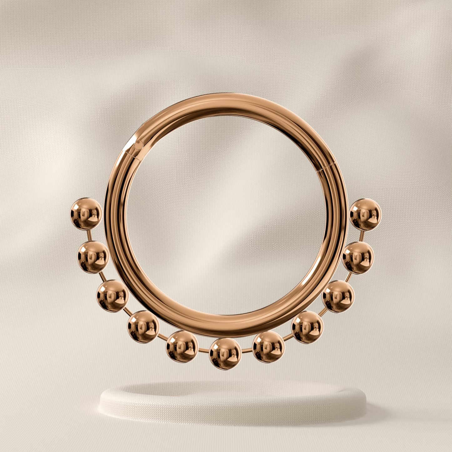 Begonia - Sterling Silver Beaded Ball Hoop