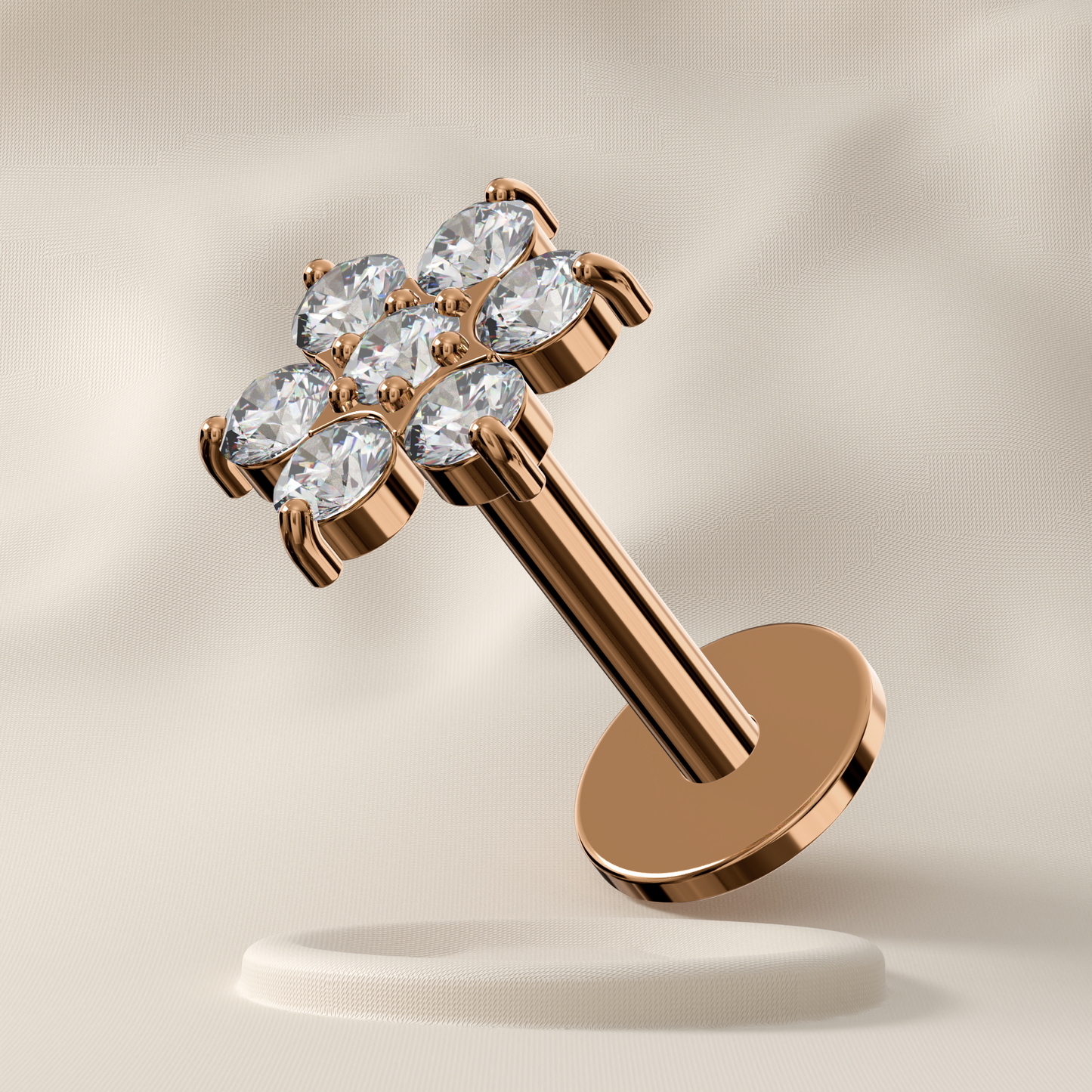 Daisy - TItanium Flower Jewelled Stud