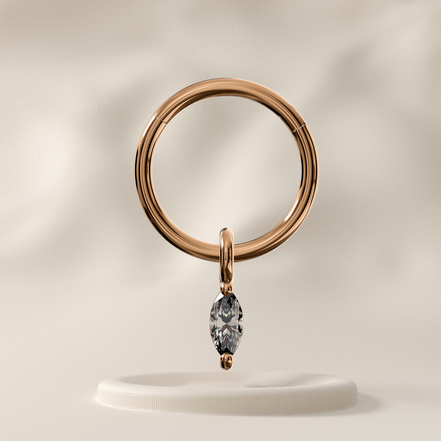 Willow - Surgical Steel Dangling Marquise Jewelled Hoop