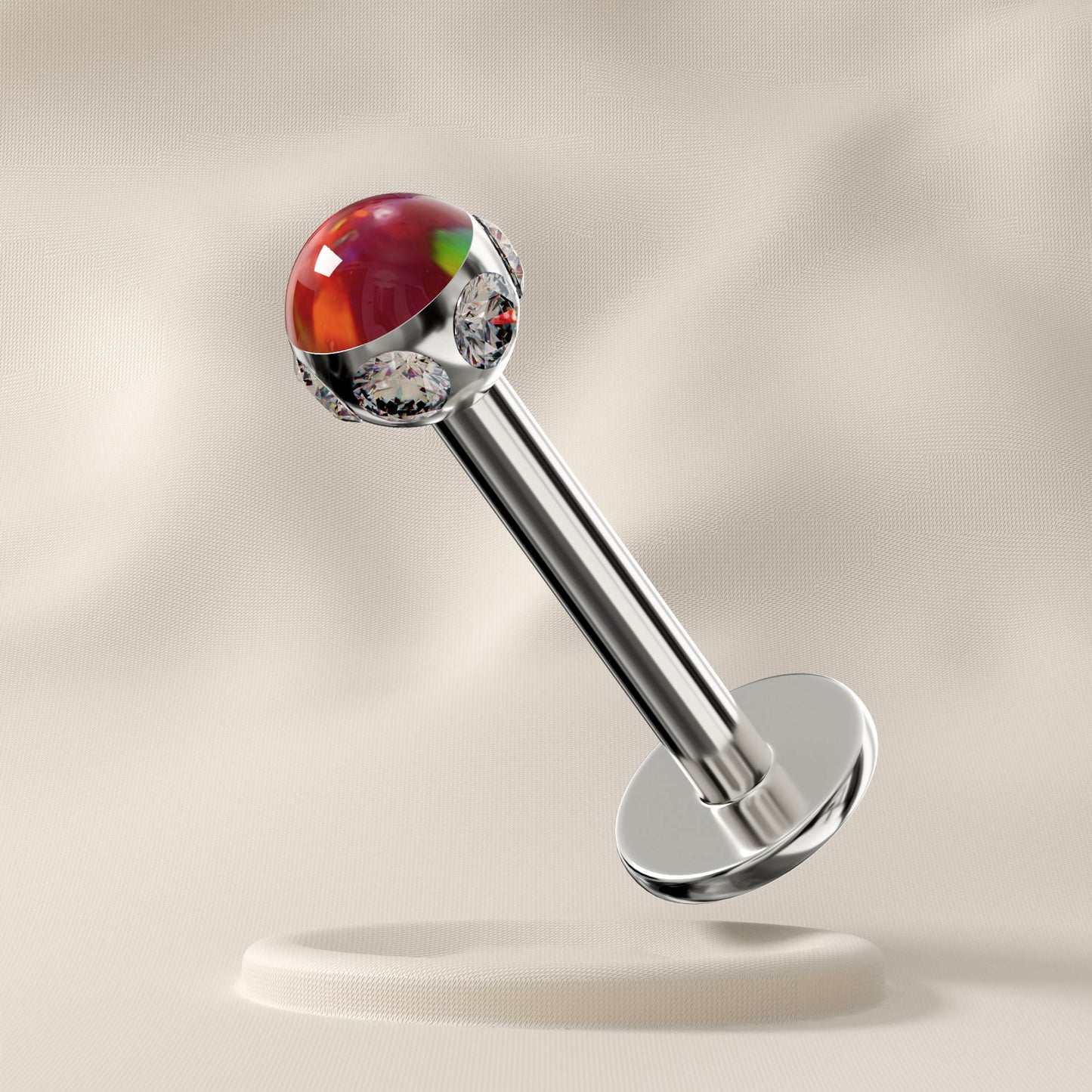 Vinca - Surgical Steel Opal Jewelled Stud
