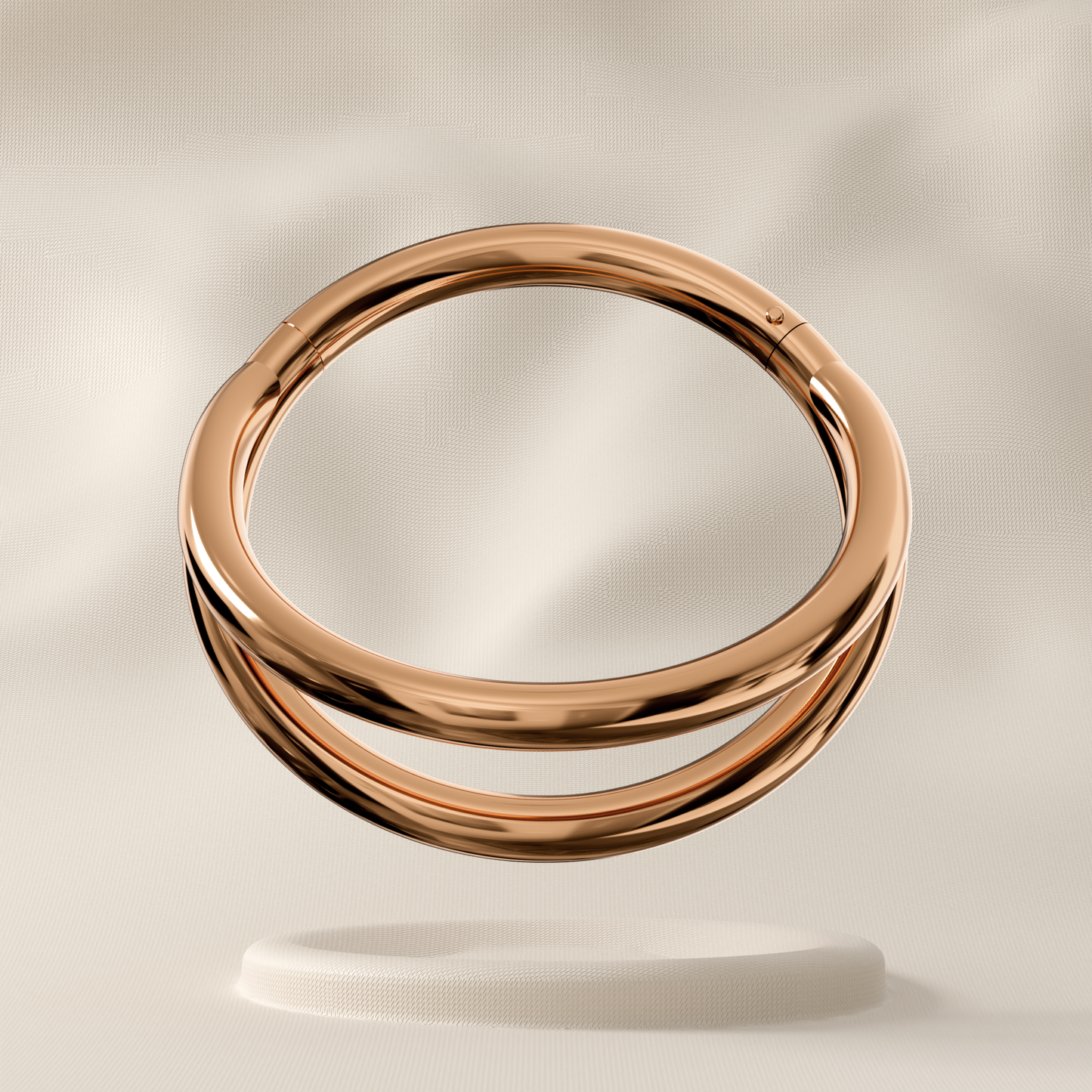 Bellflower - Sterling Silver Double Row Hoop