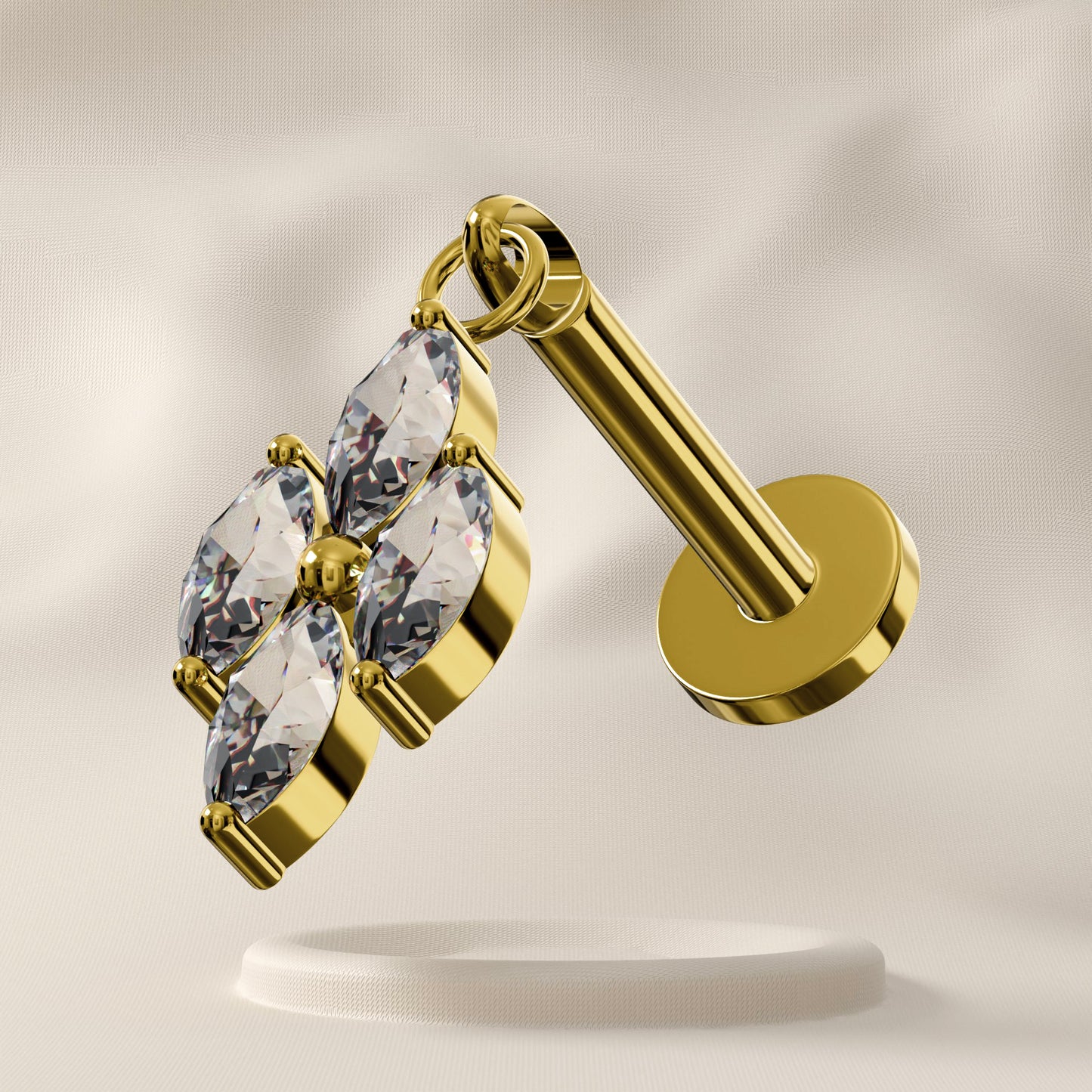 Allium - Titanium Marquise Push-fit Stud