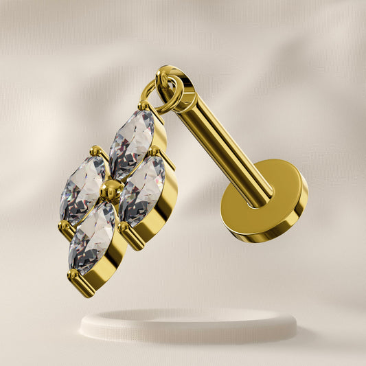 Allium - Titanium Marquise Push-fit Stud