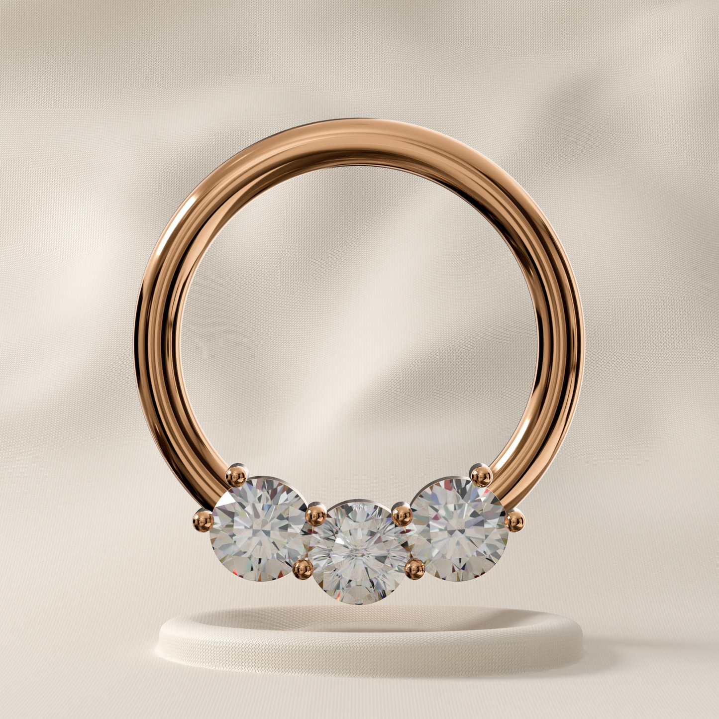 Daffodil - Titanium Tri-Jewelled Hoop