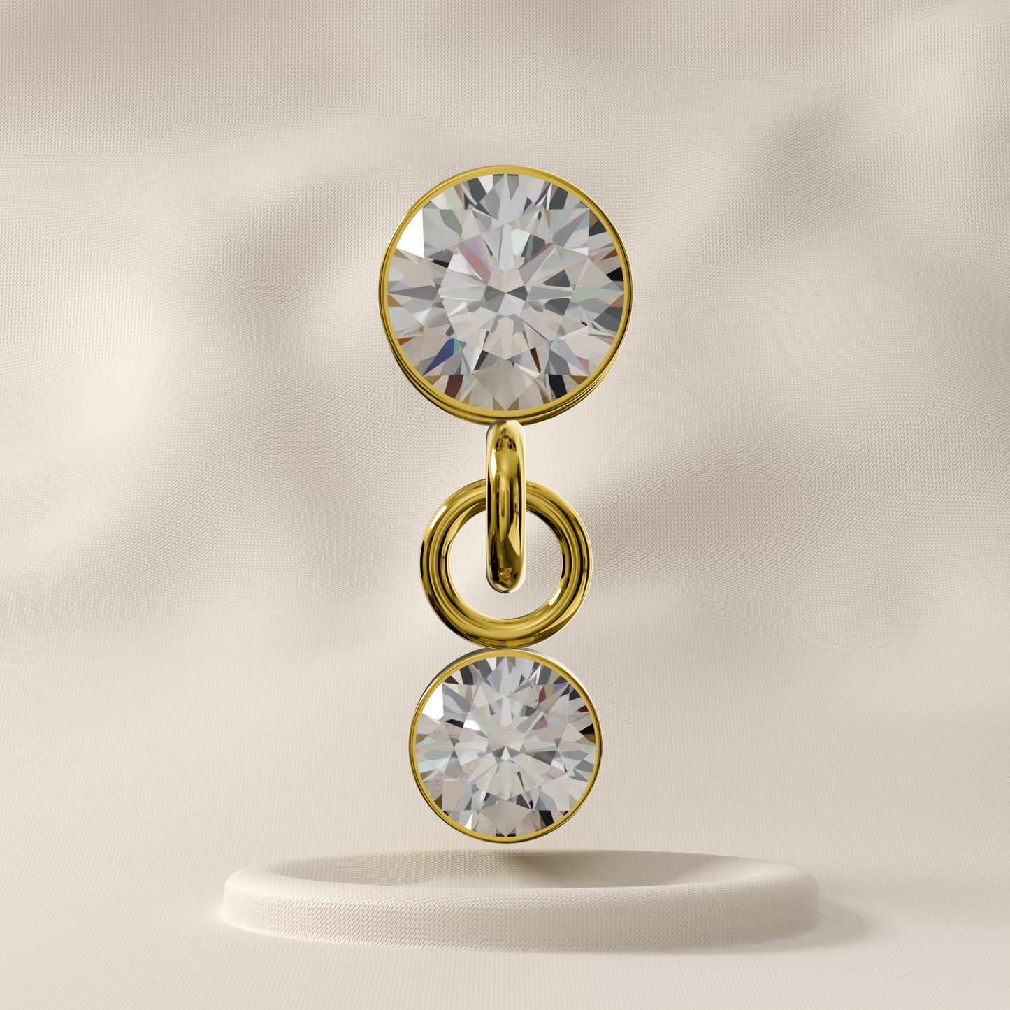 Primrose - Titanium Dangling Jewelled Stud